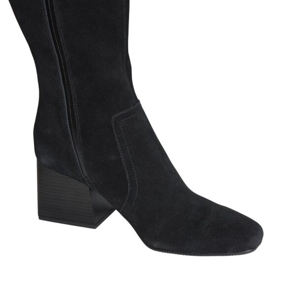 Aqua‎ College Women Tori Waterproof Black Suede Knee-High Boots 10M Side Zipper - Picture 9 of 16